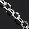 Стерлингового серебра ювелирные изделия цепь, Серебро 925 пробы, плакированный, Овальный цепь, Много цветов для выбора, продается G