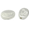 Sterling Silver Message Beads, 925 Sterling Silver, Flat Oval, plated Approx 1.2-1.5mm 
