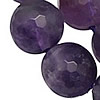 Natürliche Amethyst Perlen, rund, Februar Birthstone & facettierte, 10mm, Bohrung:ca. 0.8mm, Länge:ca. 15 ZollInch, 37PCs/Strang, verkauft von Strang