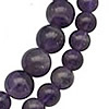 Natürliche Amethyst Perlen, rund, Februar Birthstone, 6-10mm, Bohrung:ca. 0.8mm, Länge:ca. 15 ZollInch, 66PCs/Strang, verkauft von Strang