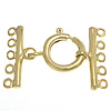 Brass Spring Ring Clasp, plated, with connector bar Approx 1.5mm 