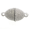 Zinc Alloy Magnetic Clasp, Oval, plated, single-strand cadmium free Approx 1.5mm 