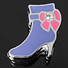 Zinc Alloy Slide Charm, with enamel, Shoes, plated, enamel & with rhinestone, purple Approx 