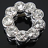 Zinc Alloy Slide Charm, Flower, platinum color plated, with rhinestone Approx 