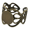 Anneau ajustable en laiton, Plaqué de couleur de bronze antique, 17mm Vendu par sac