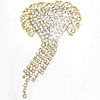 Hebilla decorativa de la aleación del cinc, aleación de zinc, Flor, con diamantes de imitación, Vendido por UD