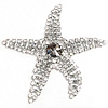 Hebilla decorativa de la aleación del cinc, aleación de zinc, Estrella, con diamantes de imitación, Vendido por UD