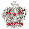 Rhinestone Zinc Alloy Brooch, Crown, antique silver color plated, with rhinestone 