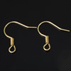 Brass Hook Earwire, plated, with loop 14mm, 15.5mm, 8.5mm, 0.5mm Approx 2mm 