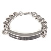 Stainless Steel Chain Bracelets, 304 Stainless Steel, with cross pattern & blacken, original color Inch 