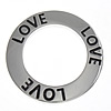 Sterling Silver Linking Ring, 925 Sterling Silver, Donut, word love, plated 