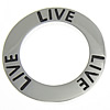 純銀製指輪リング, 92.5％純度シルバー, ドーナツ型, 単語ライブ, メッキ, 無色 売り手 パソコン