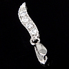Sterling Silver Pinch Bail, 925 Sterling Silver, with Cubic Zirconia, plated Approx 