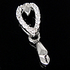 Sterling Silver Pinch Bail, 925 Sterling Silver, with Cubic Zirconia, Heart, plated Approx 