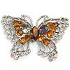 Zinc Alloy Shoes Ornament, Butterfly, platinum color plated, with rhinestone & blacken 