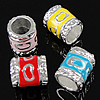 Enamel Zinc Alloy European Beads, Tube, plated, Customized & without troll & large hole nickel, lead & cadmium free Approx 5mm 
