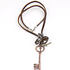 Cowhide Jewelry Necklace, zinc alloy lobster clasp, Key 4.2mm Approx 21.5 Inch 