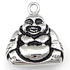 Stainless Steel Animal Pendants, 316 Stainless Steel, Buddha, blacken, original color Approx 2mm 