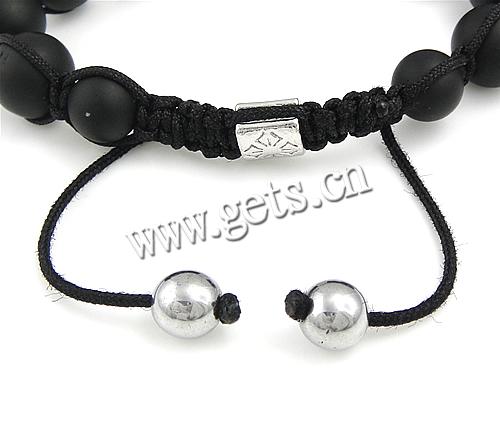 Hematite Woven Ball Bracelets, Rhinestone, with Wax Cord & Hematite & Agate, handmade, more colors for choice, 8mm, 10-12mm, Length:Approx 7-11 Inch, Sold By Strand