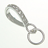 Sterling Silver Loop Bail, 925 Sterling Silver, plated, with cubic zirconia Approx 5mm 