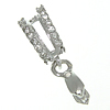 Sterling Silver Pinch Bail, 925 Sterling Silver, with Cubic Zirconia, plated Approx 