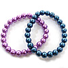 Bracelets de perle de bijou en verre, Rond, bracelet perlé, couleurs mélangées, 8mm Environ 7 pouce Vendu par lot