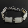 Natural White Shell Bracelet, Brass, with White Shell, platinum color plated Approx 8 Inch 