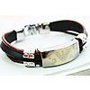 Men Bracelet, Zinc Alloy, with PU Leather & Rubber, plated, with letter pattern, 11mm Approx 8 Inch 