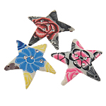 Polymer Clay Jewelry Pendants, Star, handmade, with rhinestone, mixed colors Approx 1mm 