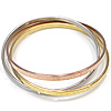 Stainless Steel Bangle Set, 304 Stainless Steel, Donut , mixed colors, 4mm, 1.5mm Approx 65mm 