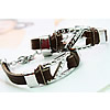 Couple Bracelet, Zinc Alloy, with PU Leather, for couple Approx 7.5 Inch 
