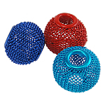 Aluminum Mesh Beads, Drum, electrophoresis, mixed colors Approx 5mm 