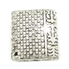 Zinklegierung flache Perlen, Rechteck, plattiert, mit Muster von runden Punkten, keine, 10x9x4mm, Bohrung:ca. 1.2mm, ca. 588PCs/kg, verkauft von kg