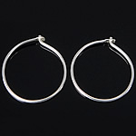 Sterling Silver Hoop Earring Component, 925 Sterling Silver, Donut, plated 0.7mm 