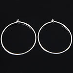 Sterling Silver Hoop Earring Component, 925 Sterling Silver, Donut, plated 0.65mm 