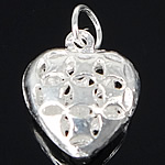 Sterling Silver Heart Pendants, 925 Sterling Silver, plated Approx 3mm 