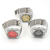 Bracelets de montre pour hommes, alliage de zinc, avec verre, rectangle, Placage de couleur platine, plus de couleurs à choisir pouce, Vendu par PC