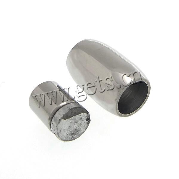Round Stainless Steel Magnetic Clasp, Tube, plated, more colors for choice, 13.8x7mm, Hole:Approx 3mm, Sold By PC