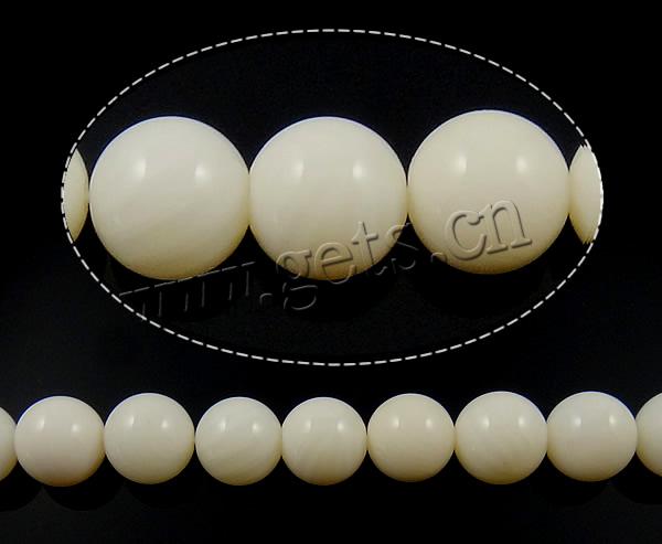 Perles en corail naturel, Rond, normes différentes pour le choix, blanc, grade A, Longueur:Environ 15 pouce, Vendu par brin