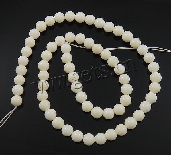 Perles en corail naturel, Rond, normes différentes pour le choix, blanc, grade A, Longueur:Environ 15 pouce, Vendu par brin