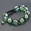 bracelet woven ball de perles en verre , cristal, avec corde en nylon, Placage coloré, réglable & facettes 12mm Environ 6-7 pouce Vendu par brin