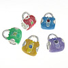 Enamel Zinc Alloy European Beads, Handbag, plated, without troll & large hole, mixed colors Approx 4mm 