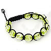 Lampwork Woven Ball Bracelets, with Nylon Cord & Hematite, handmade, adjustable & with flower pattern, 6mm, 10mm Approx 6-9 Inch 