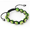 Lampwork Woven Ball Bracelets, with Nylon Cord & Hematite, handmade, adjustable & with millefiori slice, 6mm, 10mm Approx 6-9 Inch 