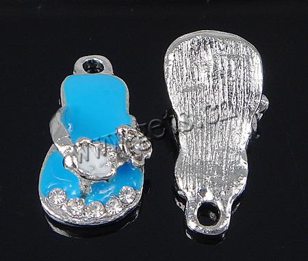 Zinc Alloy Shoes Pendants, with enamel, plated, Customized & enamel, more colors for choice, 13x26.5x8mm, Hole:Approx 3mm, Sold By PC