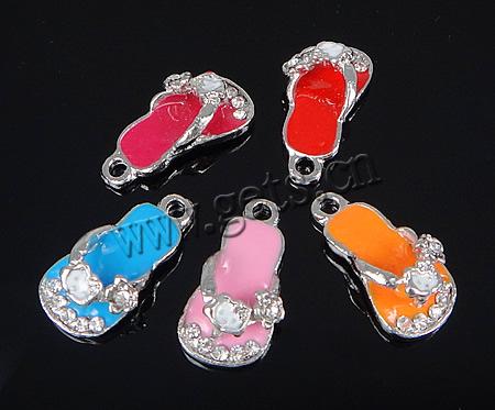 Zinc Alloy Shoes Pendants, with enamel, plated, Customized & enamel, more colors for choice, 13x26.5x8mm, Hole:Approx 3mm, Sold By PC