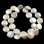 Pulseras de la perla, Perlas cultivadas de agua dulce, latón cierre de caja, Grado A, 12mm, longitud:7.5 Inch, Vendido por Sarta