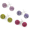 Rhinestone Clay Pave Stud Earring, stainless steel post pin, Round, with 35 pcs rhinestone 8mm 