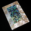 Mosaic Pattern Shell Pendants, Abalone Shell, with Pink Shell, Rectangle, approx Approx 2mm 