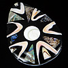 Mosaik Muster Muschel Anhänger, Mosaik Muschel, Tropfen, approx 42x57.5x6.5mm, Bohrung:ca. 2mm, verkauft von PC